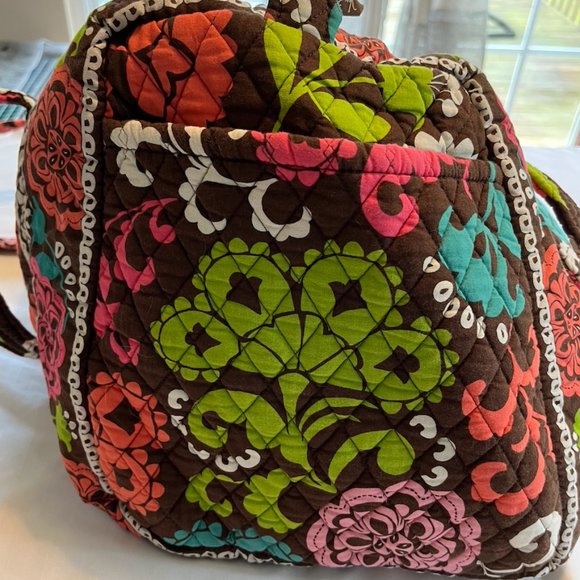 Vera Bradley Medium Duffle Brown Floral - Picture 3 of 5